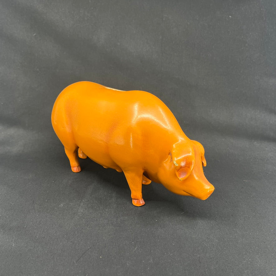 Rød-orange sparegris fra 1930'erne