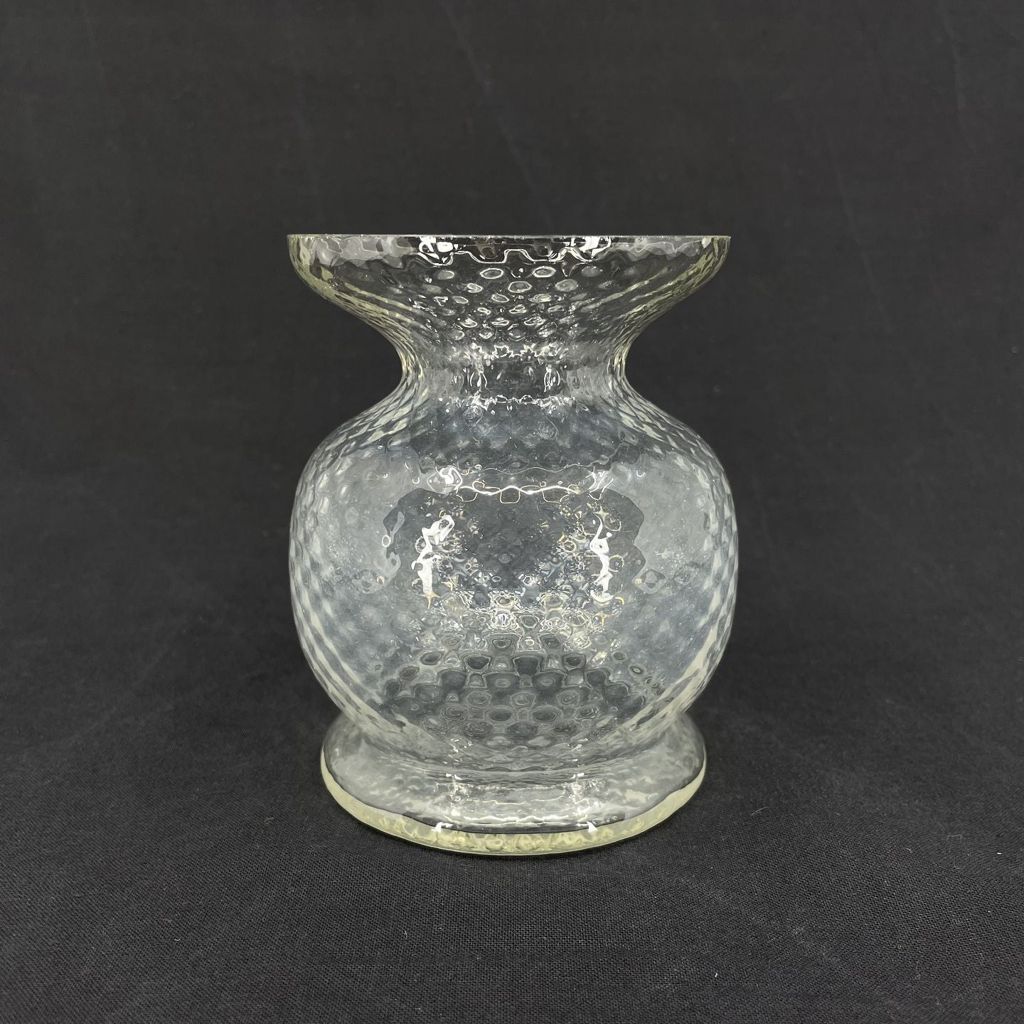 Clear hyacinth glass with checkered optics from Fyens Glasværk, model from 1910