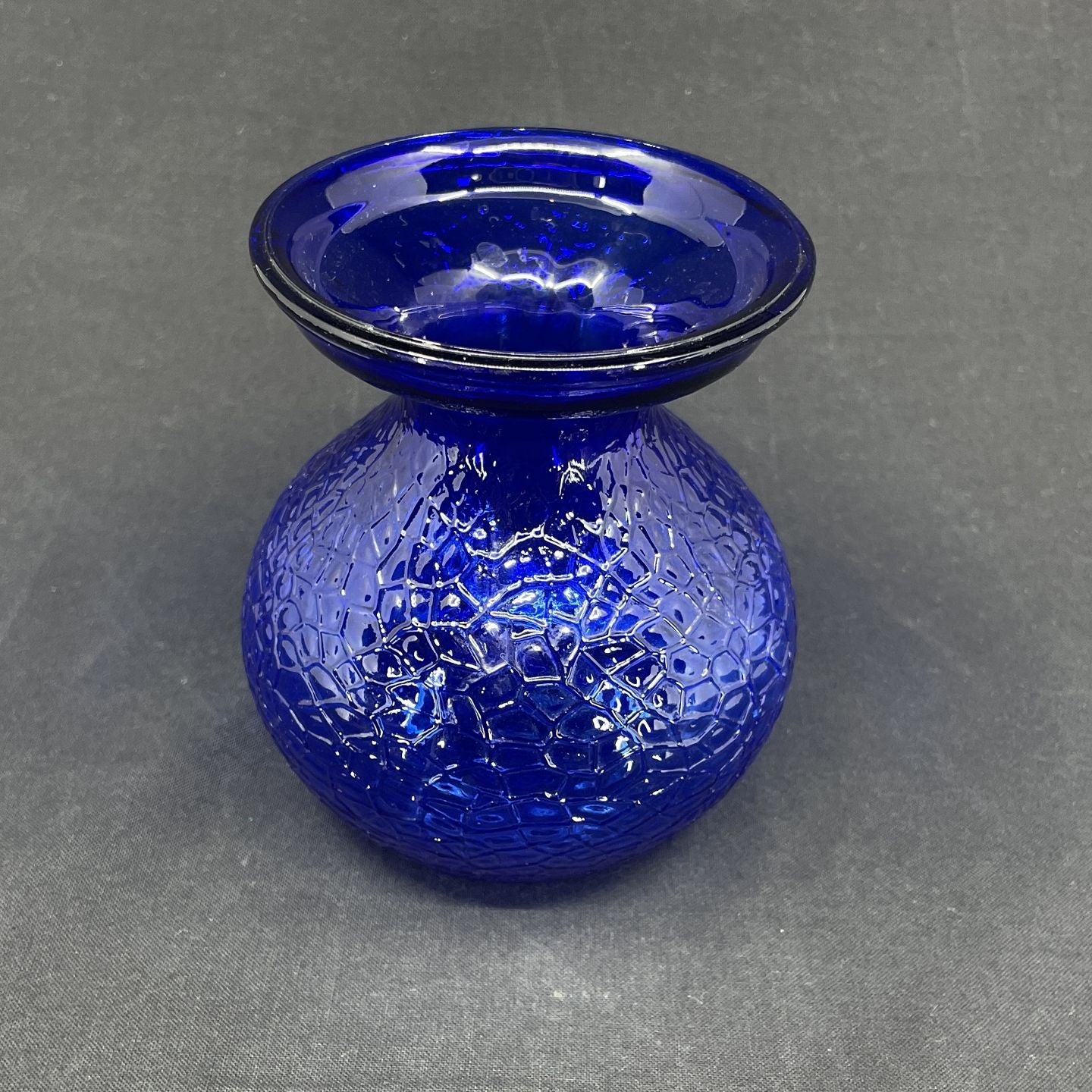Cobalt blue hyacinth glass from Fyens Glasværk, wide collar
