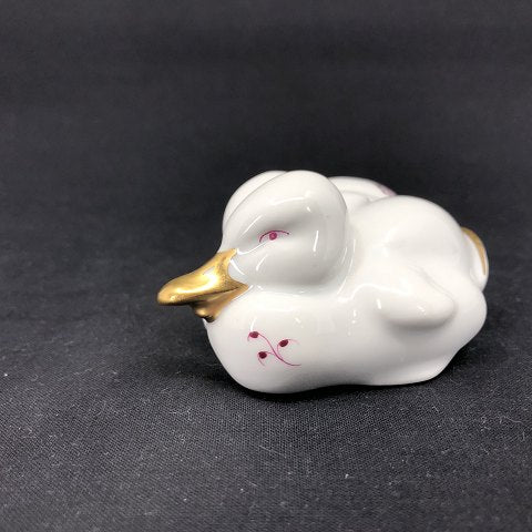 Purpur musselmalet figur - ænder