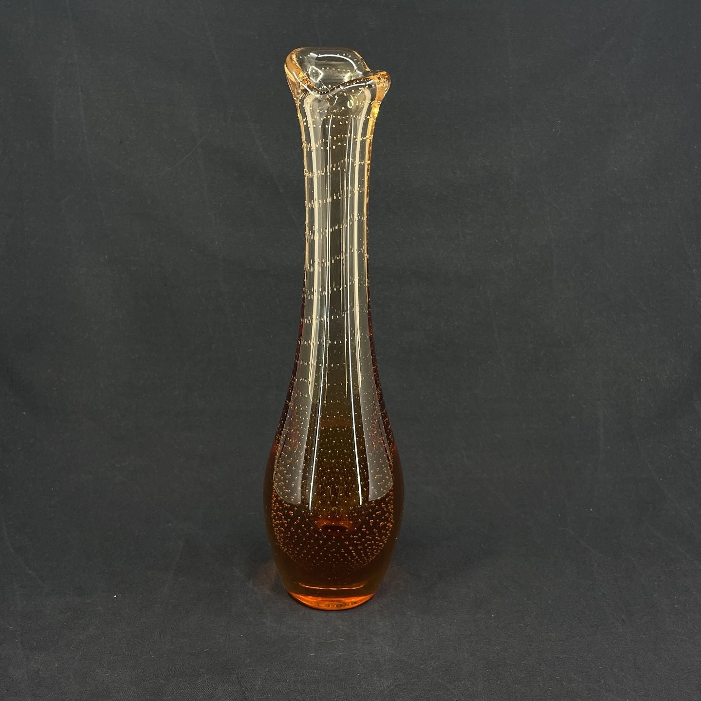 Golden orange orchid vase from Kastrup Glassworks