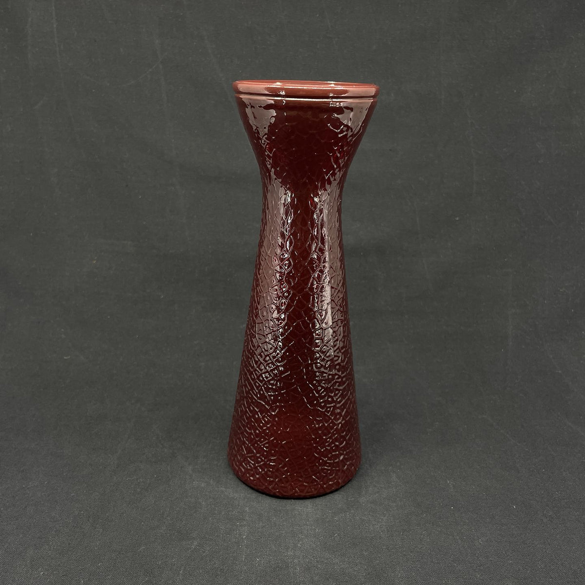 Rødt hyacintglas fra Fyens Glasværk, model fra 1924
