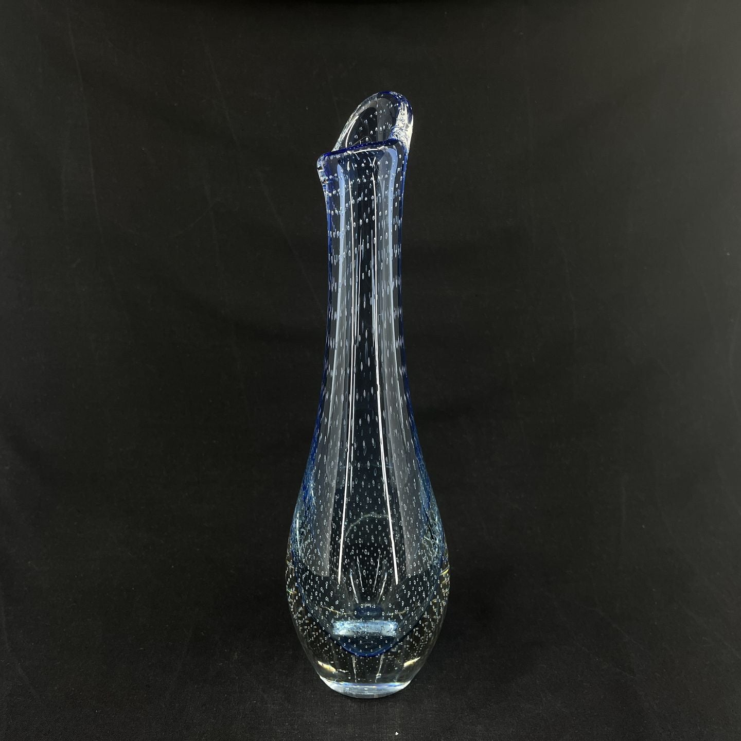 Navy blue orchid vase from Kastrup Glasværk, 31 cm.