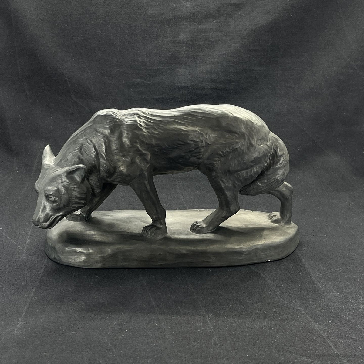 Rare black L. Hjorth figure of wolf