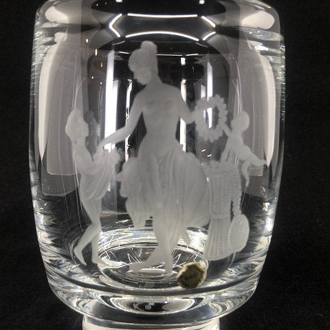 Sjælden Holmegaard vase med Thorvaldsen motiv