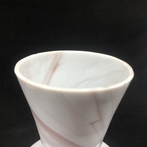 Pink marmoreret vase fra Fyens Glasværk