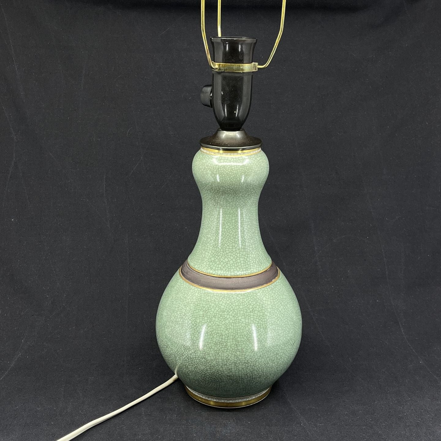 Stor grøn craquele bordlampe fra Royal Copenhagen