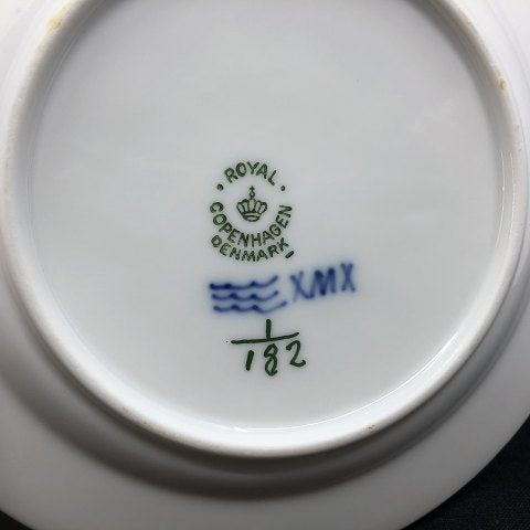 Musselmalet Riflet kagetallerken, 14 cm.