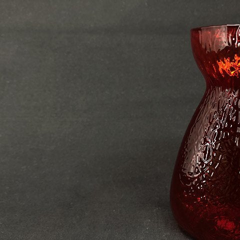 Rred hyacinth glass from Fyens Glasværk