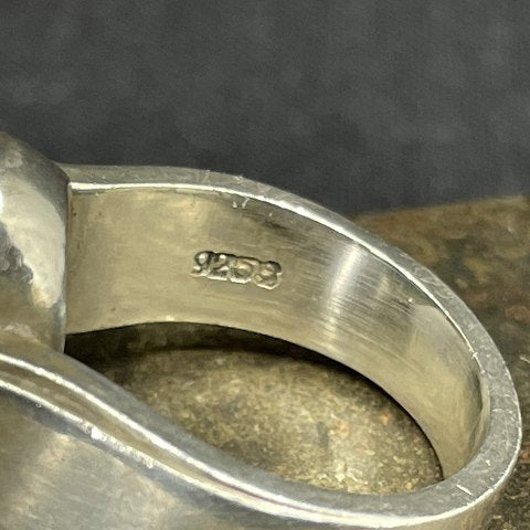 Evald Nielsen ring med malakit