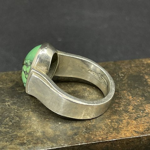 Evald Nielsen ring med malakit