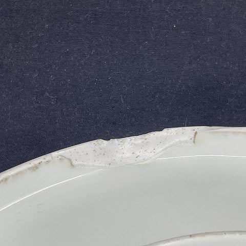 Musselmalet Riflet rundt fad fra 1780-1800