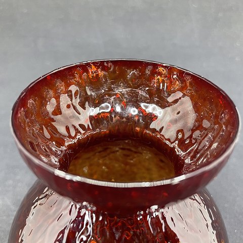 Rødt hyacintglas fra Fyens Glasværk