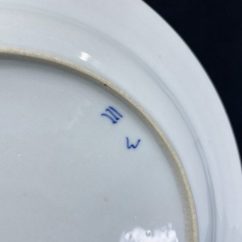 Antik Musselmalet Riflet middagstallerken, 1779-1814