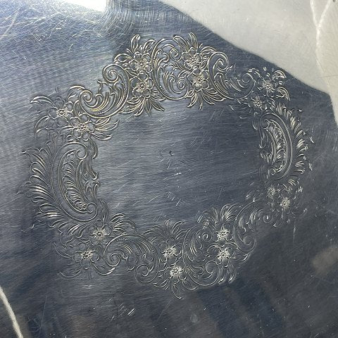 Large English tray in silver stain