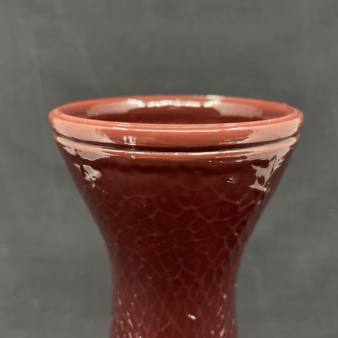 Rødt hyacintglas fra Fyens Glasværk, model fra 1924