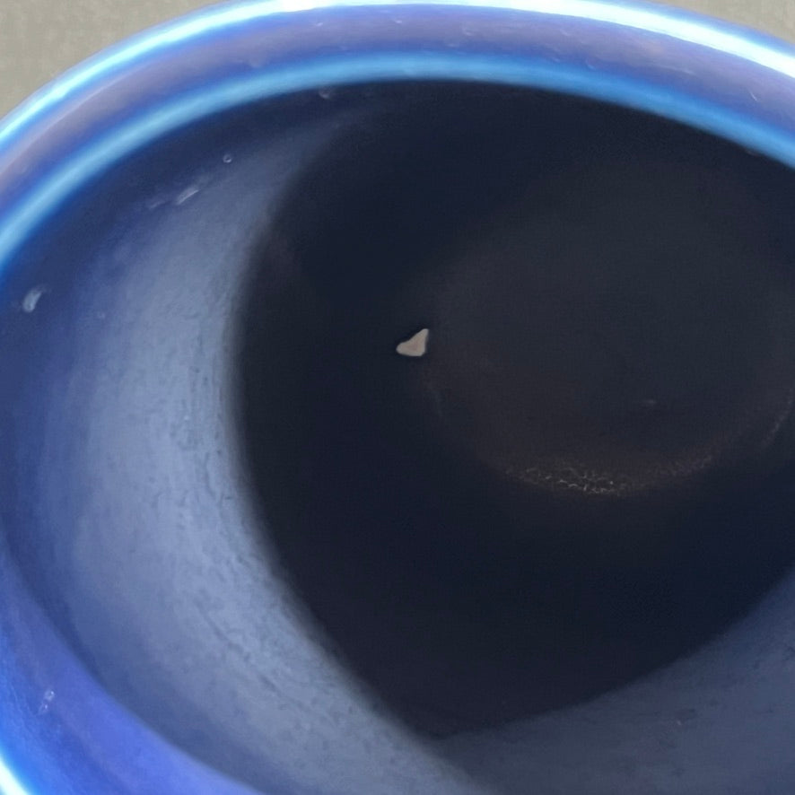 Blue Marselis vase from Aluminia, No. 2639