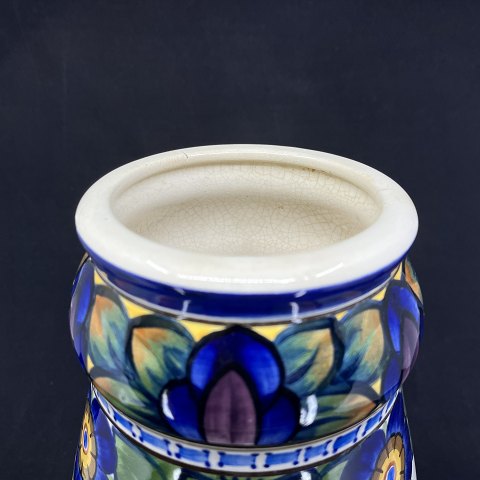 Large Aluminia vase with flowers