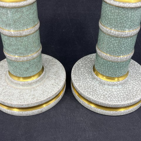 Royal Copenhagen craquele candlesticks