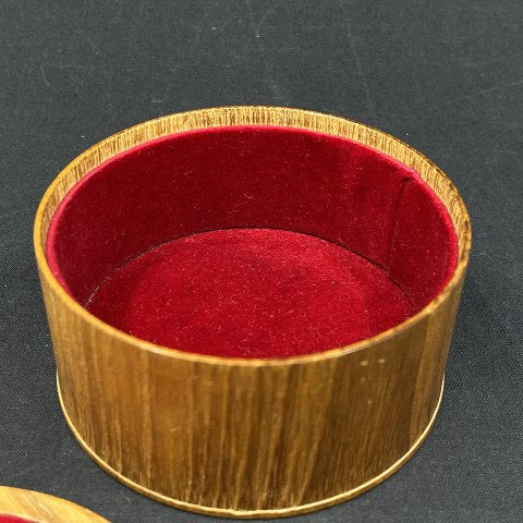 Æske i teak med rød velour fra 1960'erne