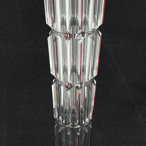 Tall vase with red decoration and grinding
