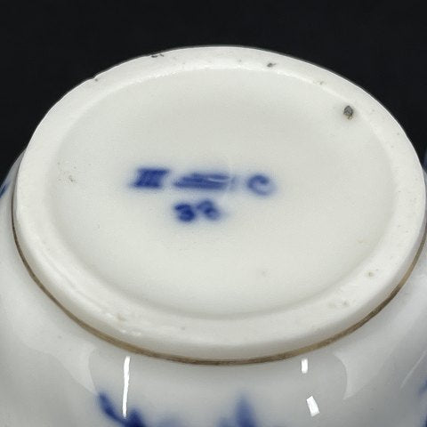 Et par Blå Blomst Svejfet blækhuse med guld