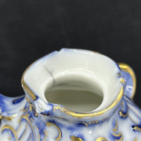 Et par Blå Blomst Svejfet blækhuse med guld