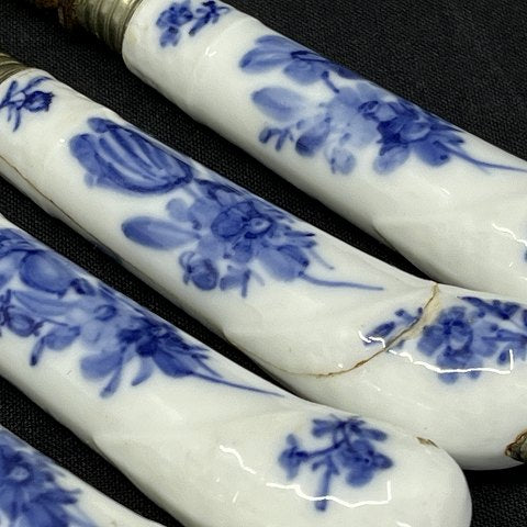 Set of 6 Blue Flower lunch knives