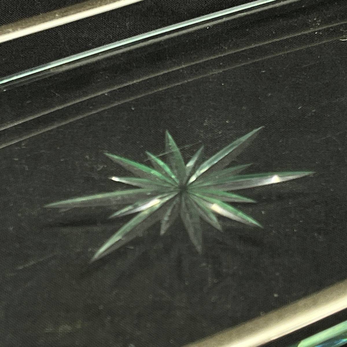 Oblong art deco glass tray