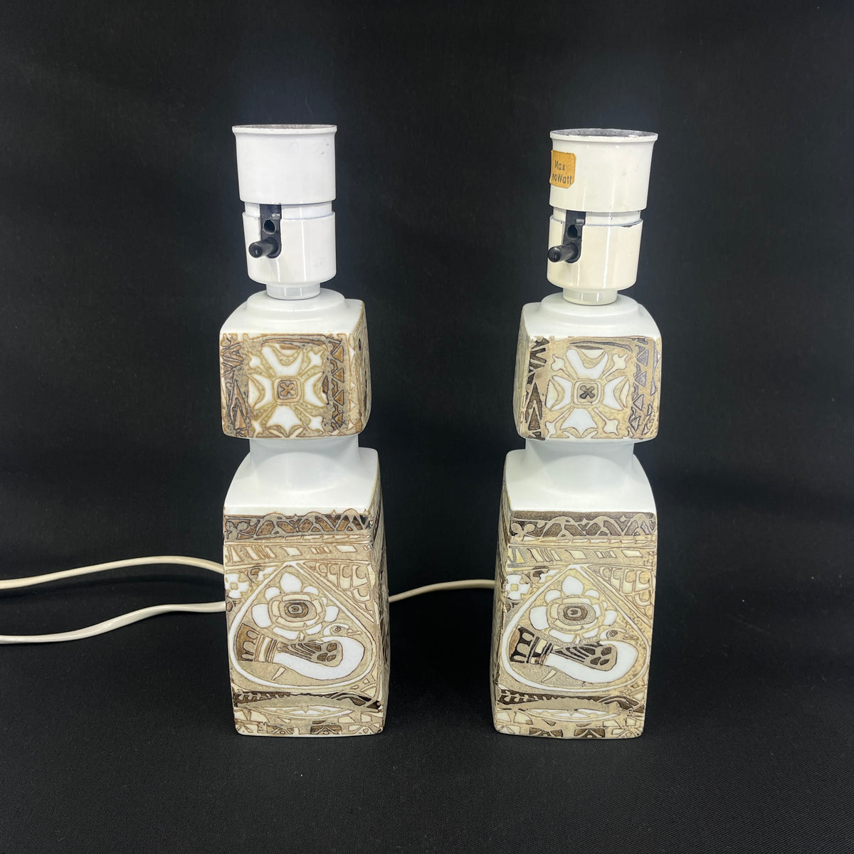 A pair of Royal Copenhagen tenera table lamps