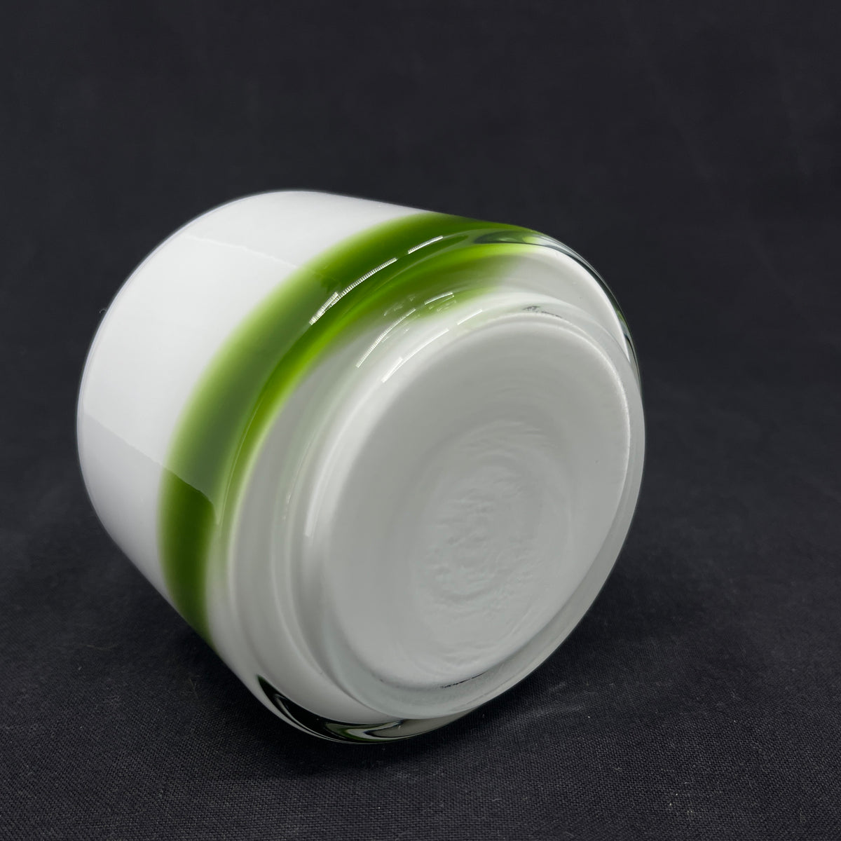 Opal white with green stripe Palet sugar bowl