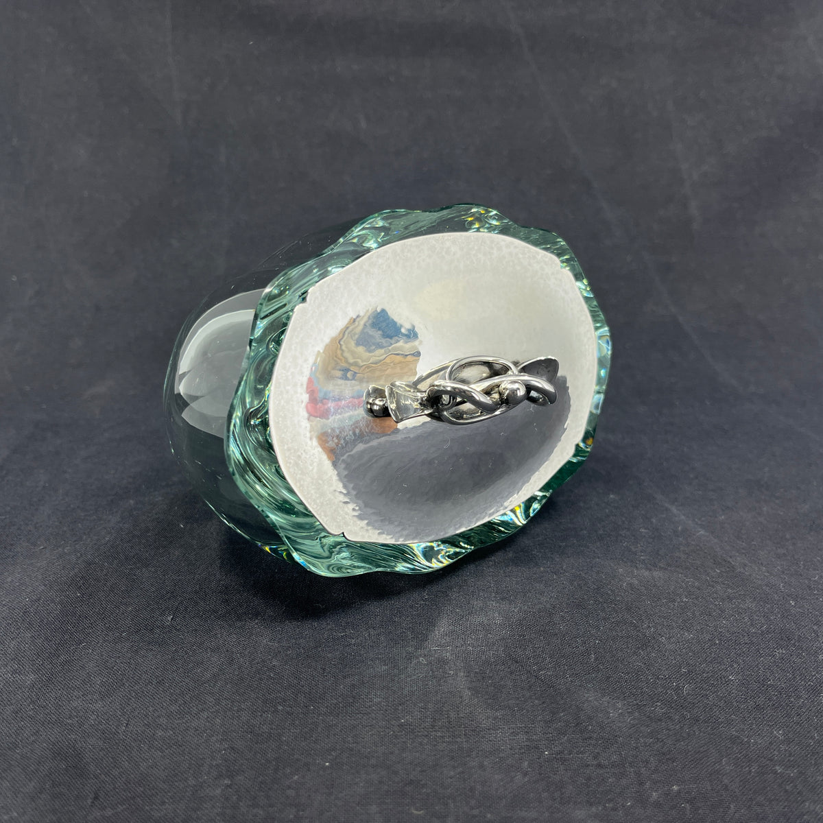 Modern bowl with silver lid