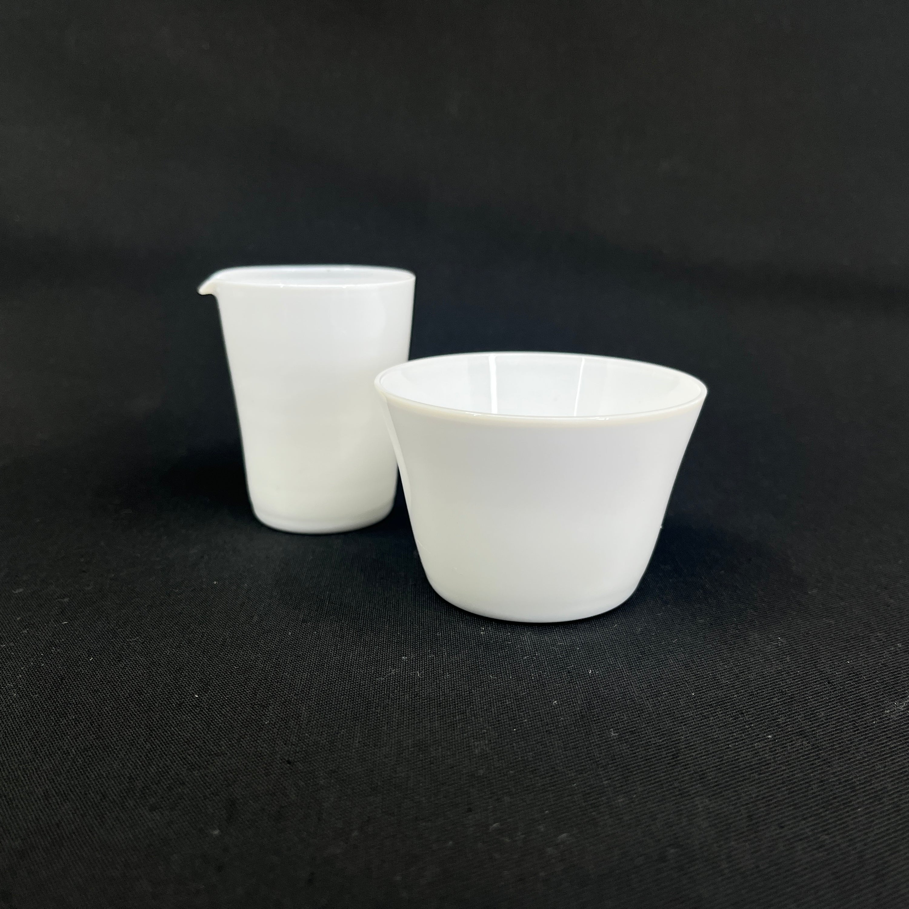 Opaline sugar and cream set from Kastrup Glasværk