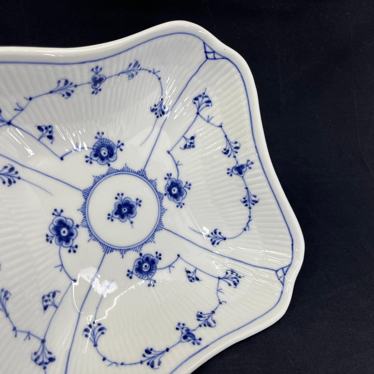 Blue Fluted Potato Bowl, 1898 - 1923