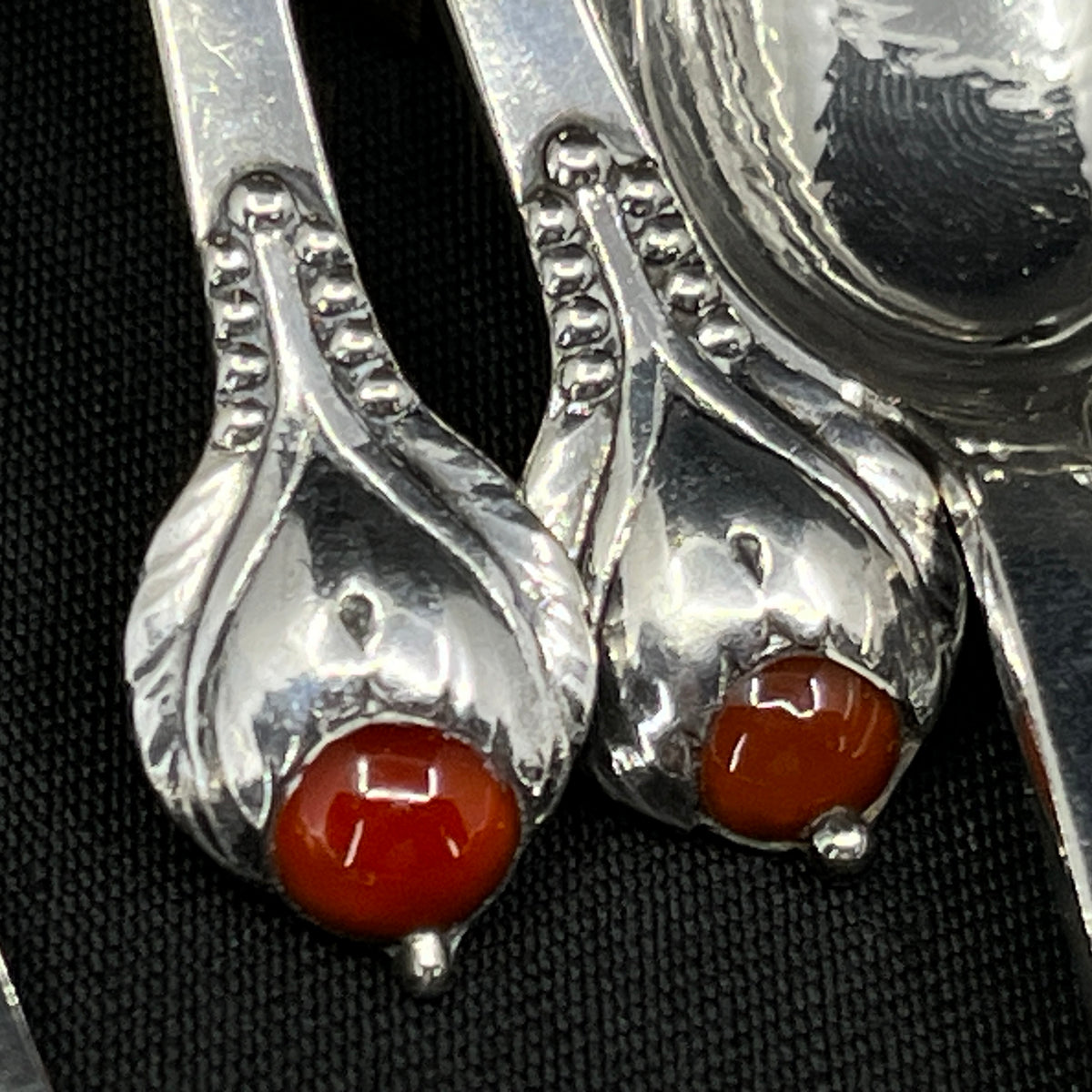Evald Nielsen coffee spoons No. 3 with stones