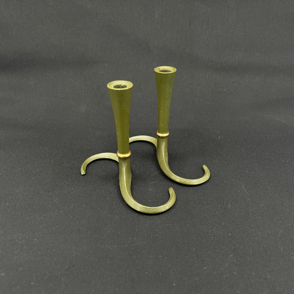 Green enameled candlestick by Jens Harald Quistgaard