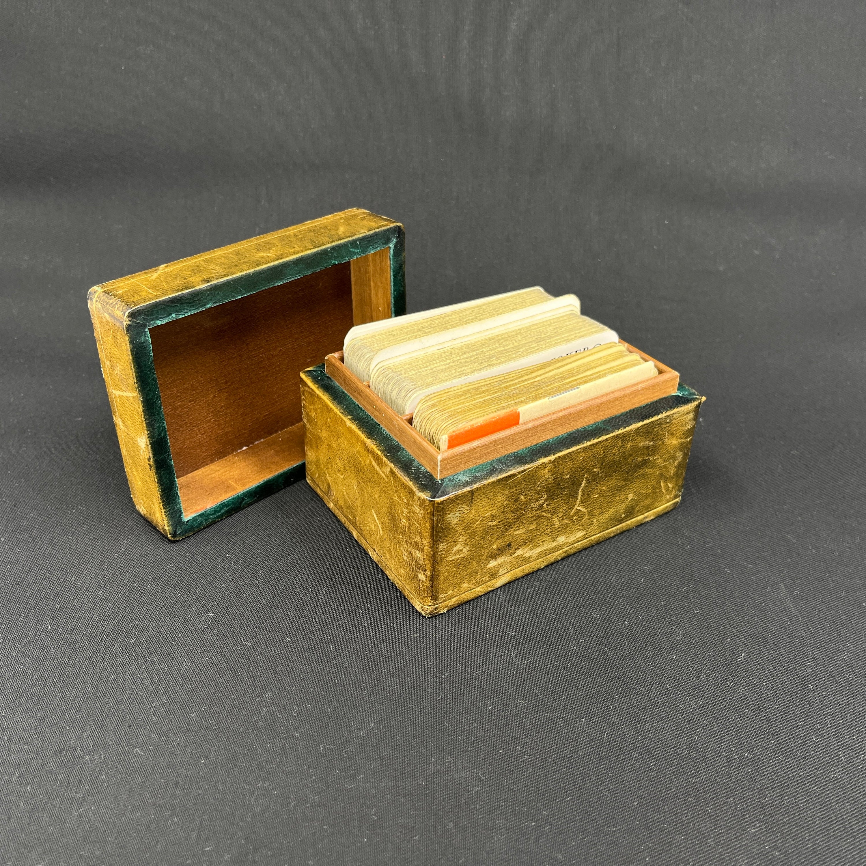 Italian leather box from the 1950s for playing cards