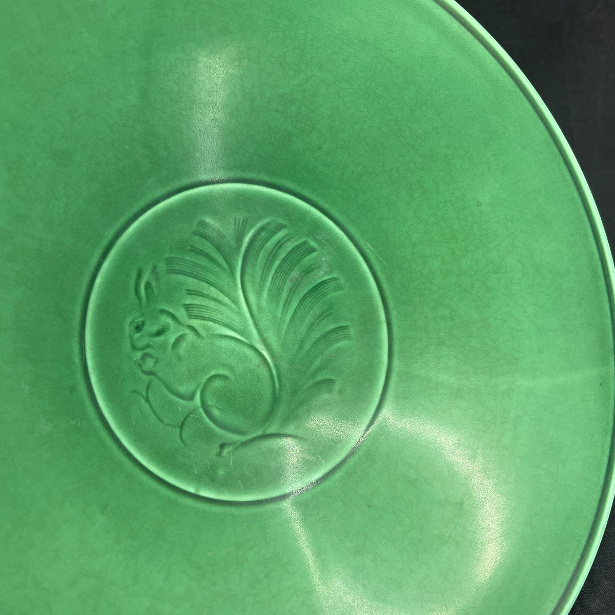 Dark green Solbjerg dish with squirrel