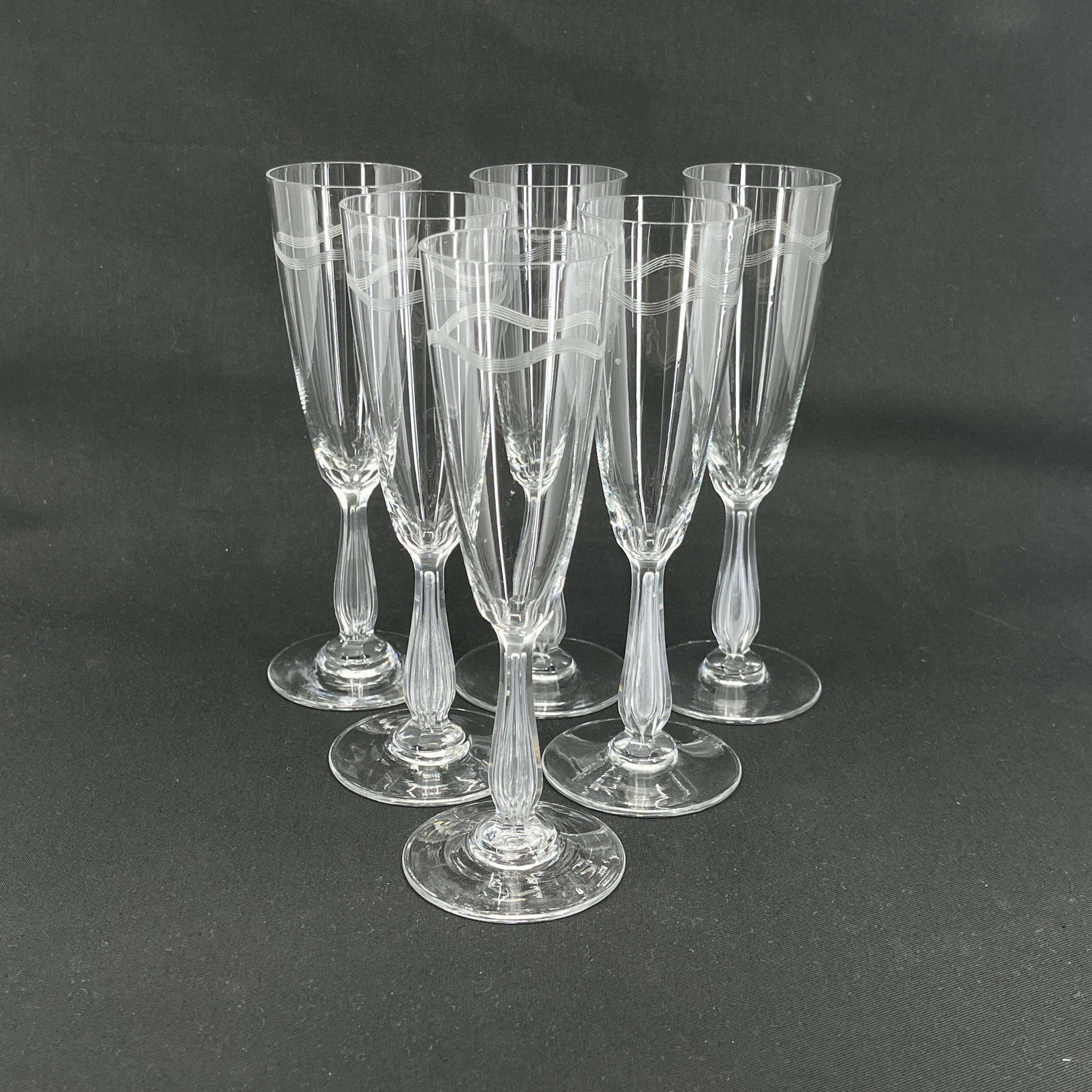 6 champagnefløjter fra 1920'erne