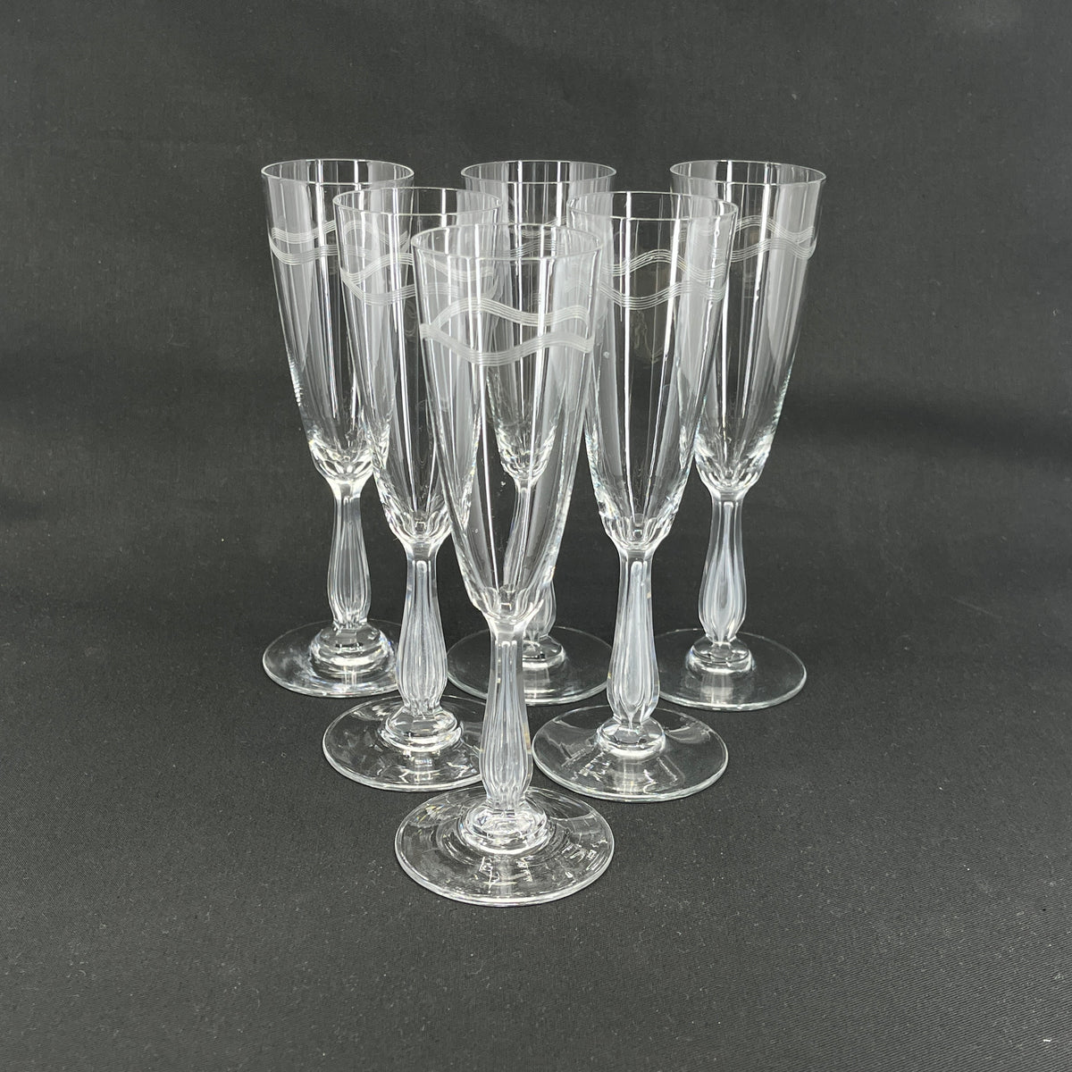 6 champagne flutes from the 1920s