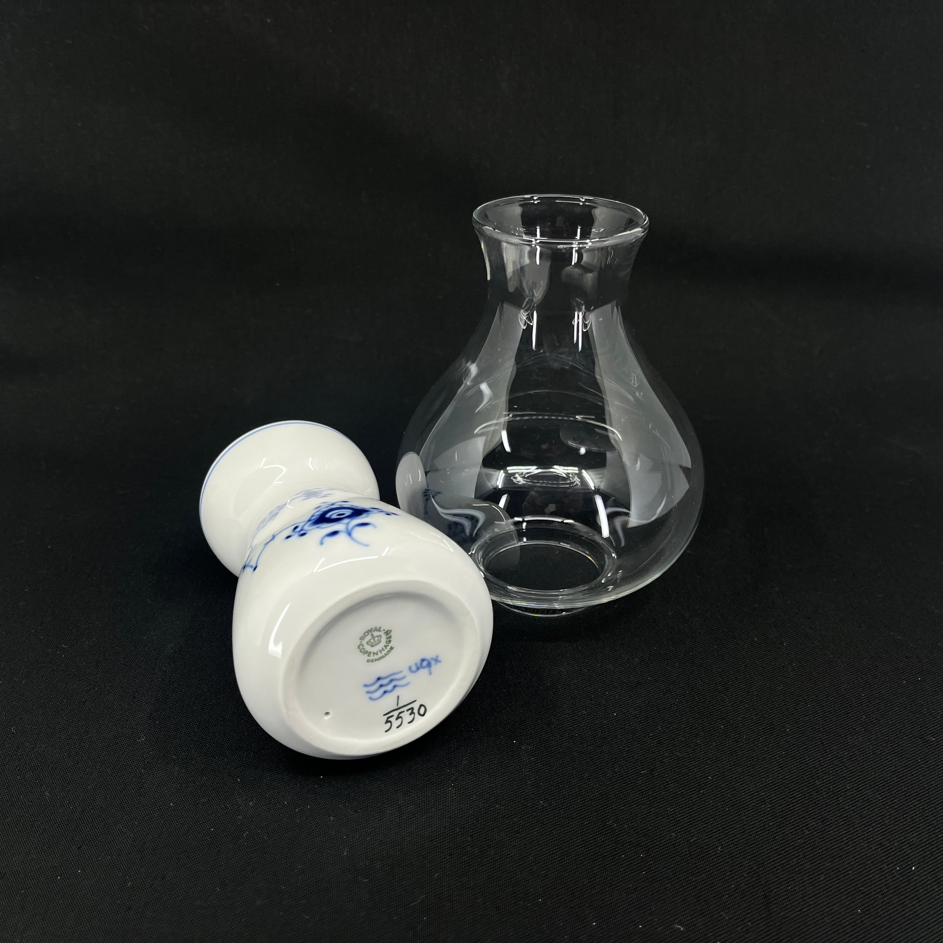 Blue Fluted Tealight Holder with Dome