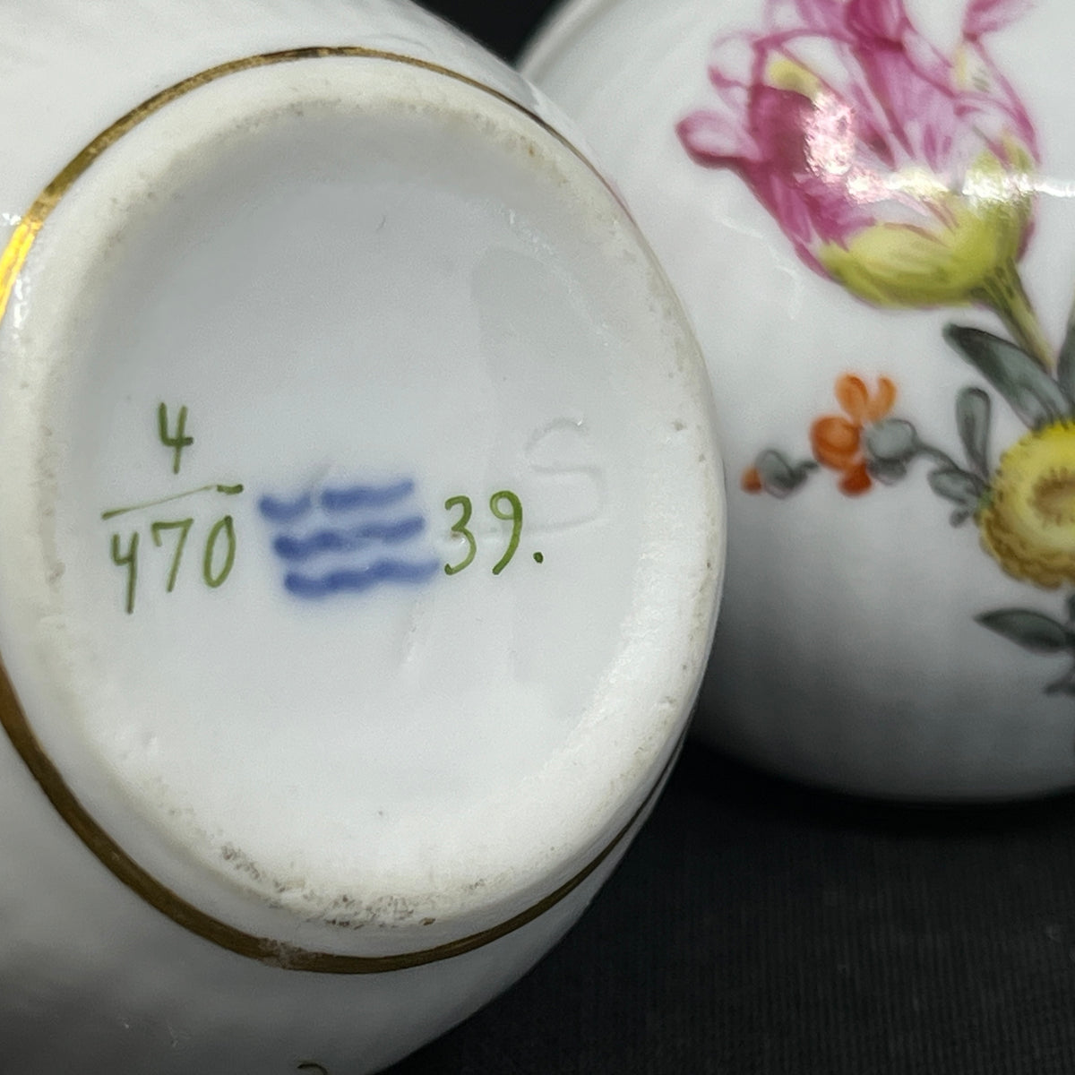 A pair of Saxon Flower place card holders