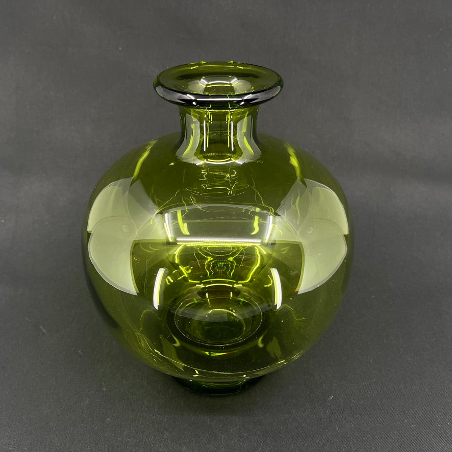 Round May green vase from Holmegaard, 22 cm.