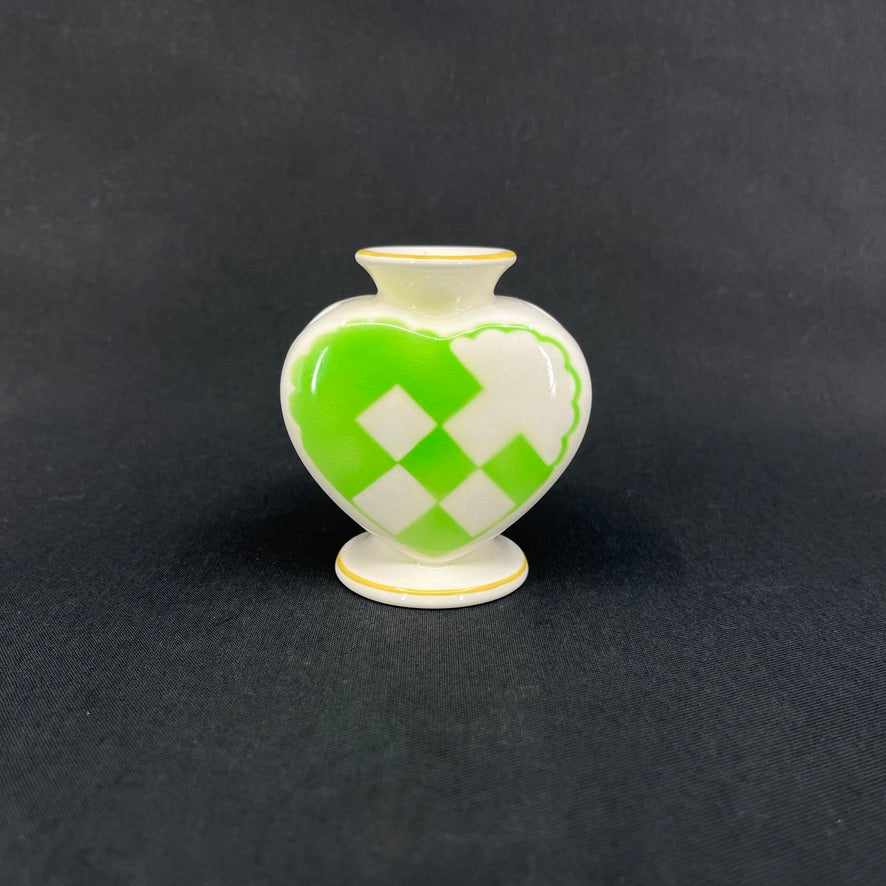 Green Christmas heart from Aluminia, minor crazing.
