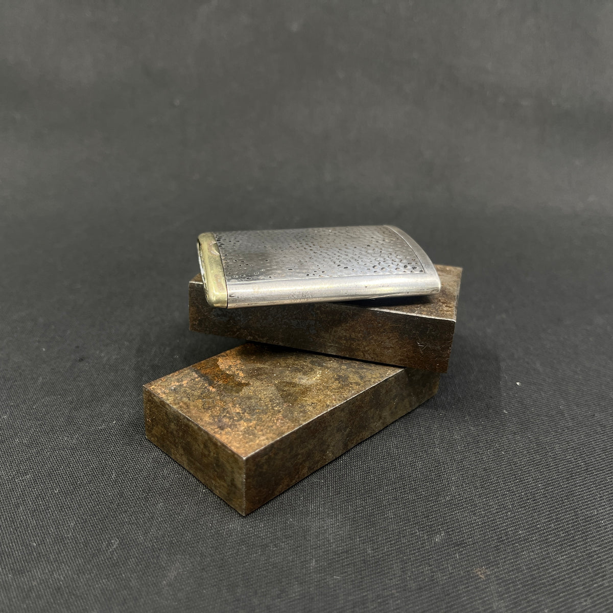 Silver matchbox - hammered
