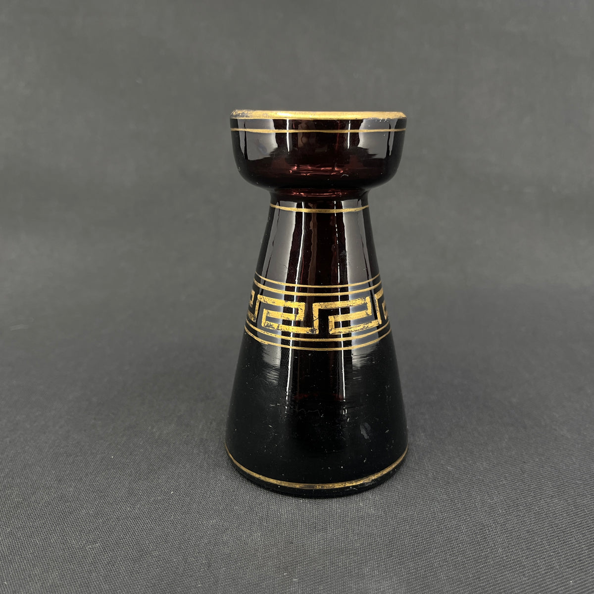 Rare manganese tulip glass from Holmegaard with gold