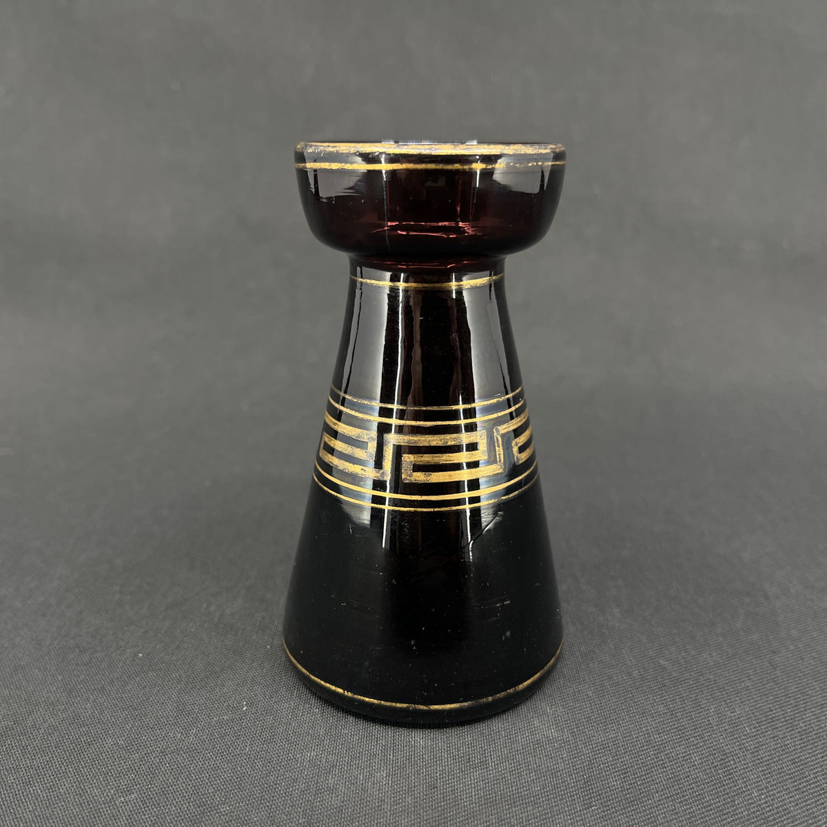 Rare manganese tulip glass from Holmegaard with gold