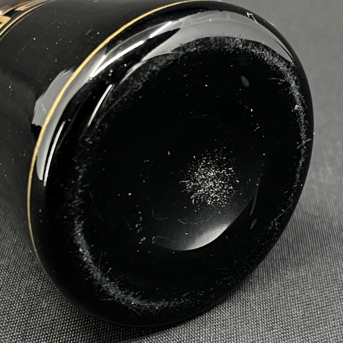 Rare manganese tulip glass from Holmegaard with gold