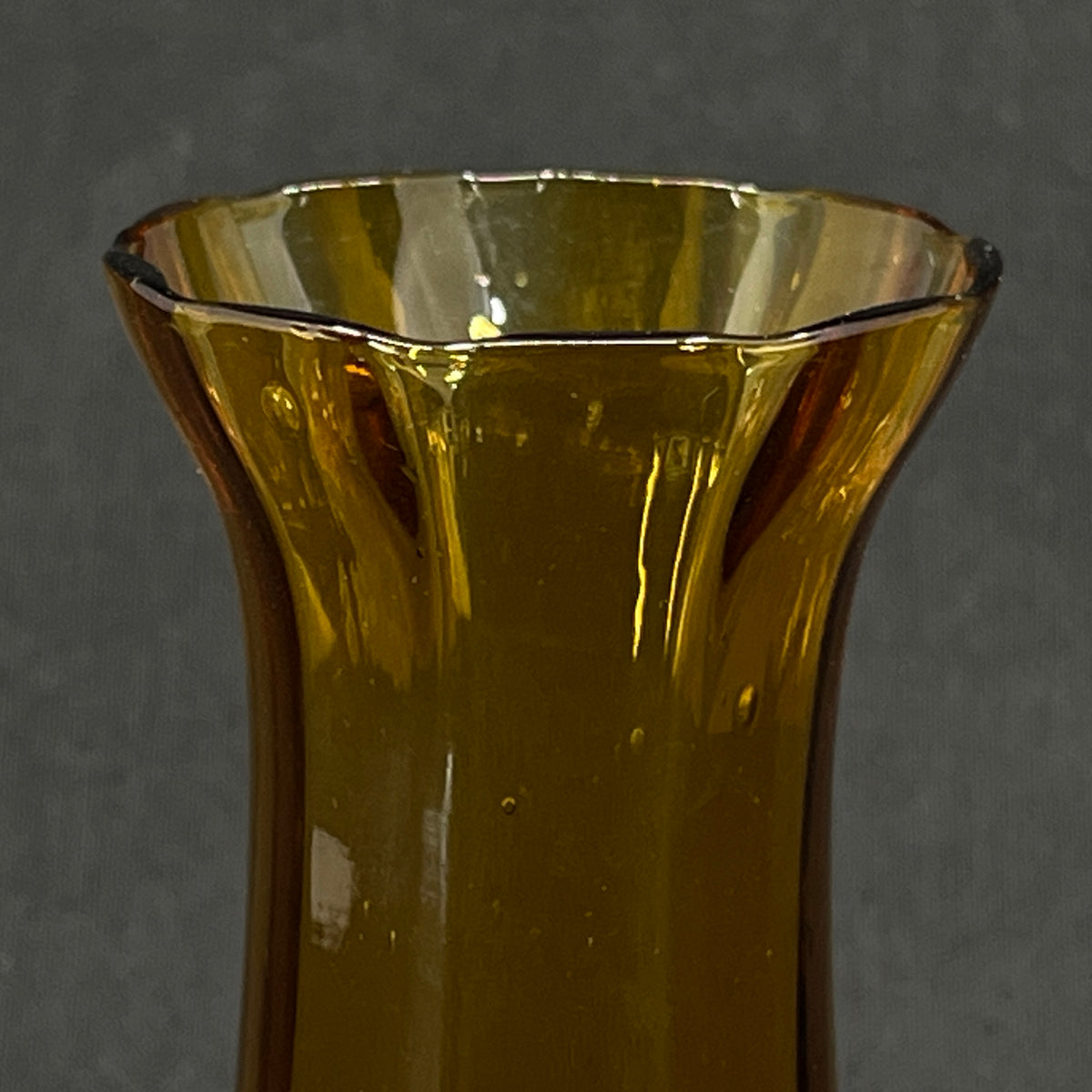 Amber tulip glass from Holmegaard Glasværk, heavy optics