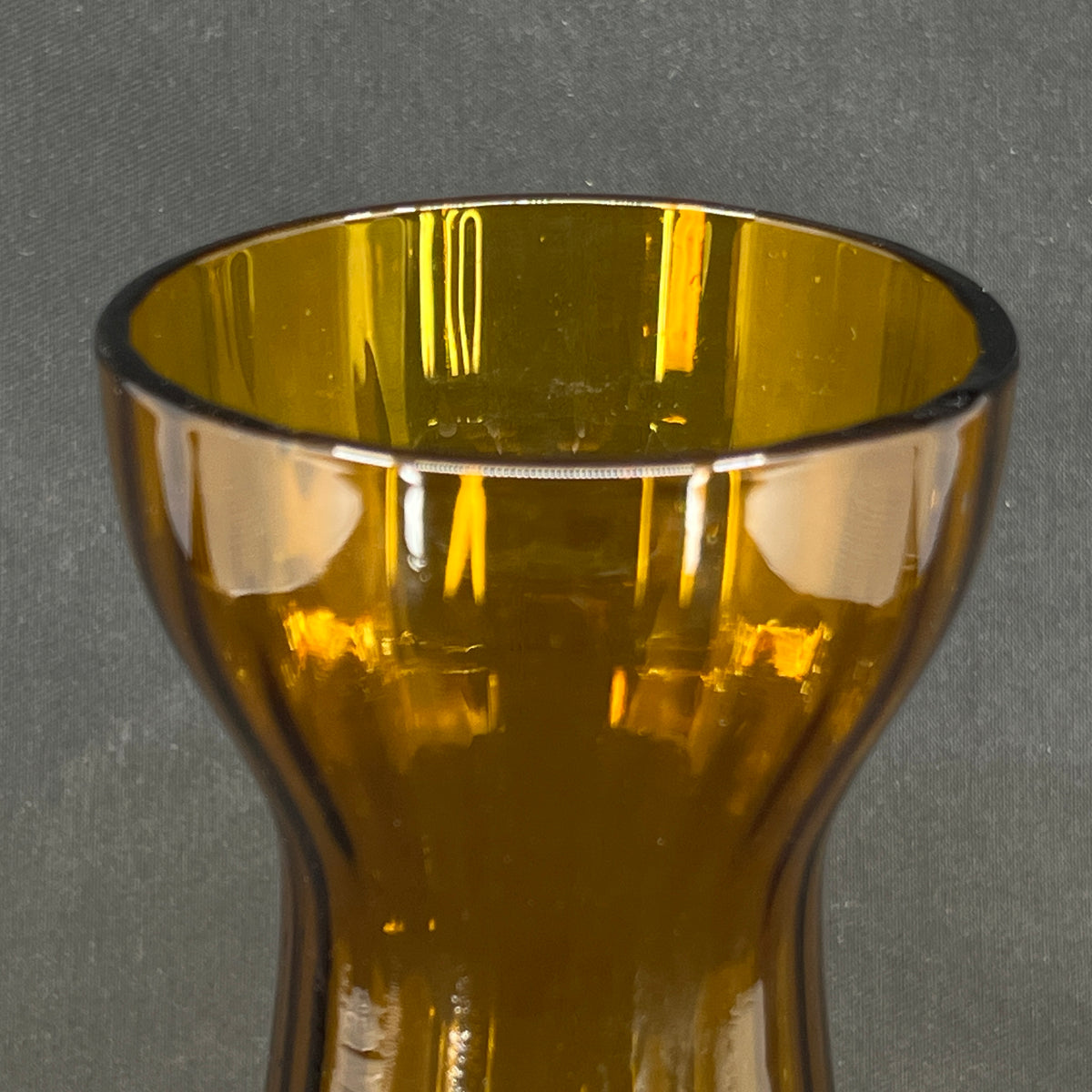 Amber colored hyacinth glass from the 1950's